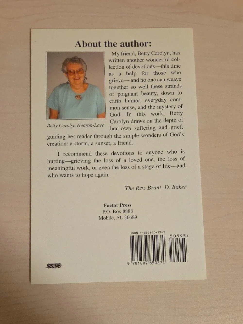 The Wounded Starfish - Devotional Guide About Loss by Betty Carolyn Hearon-Love